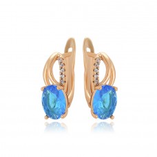 Apzeltīti , klasiski auskari ar cirkonu